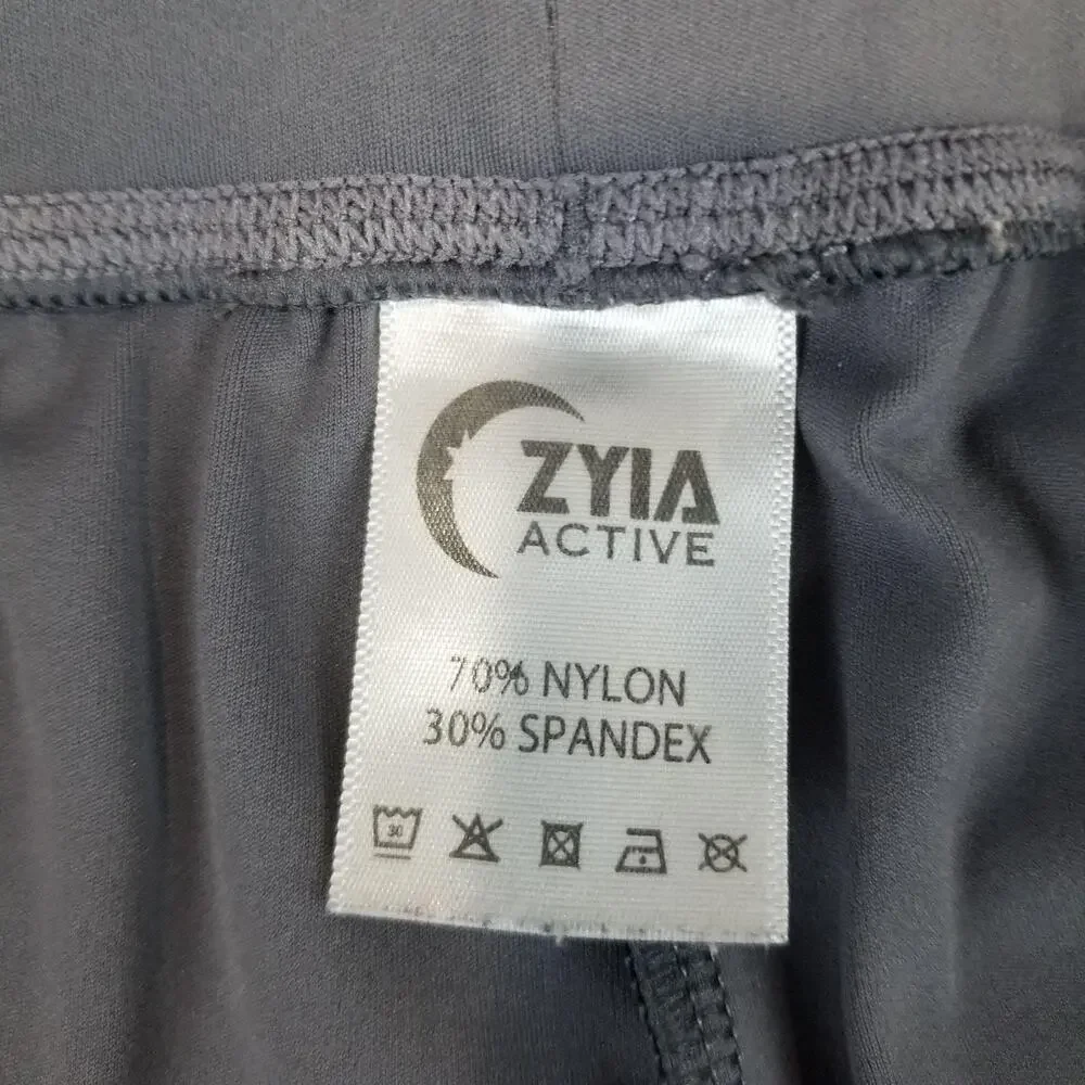 Zyia Active Jogger Pants Womens Large Gray Ankle Zipper Hem Stretch Athleisure